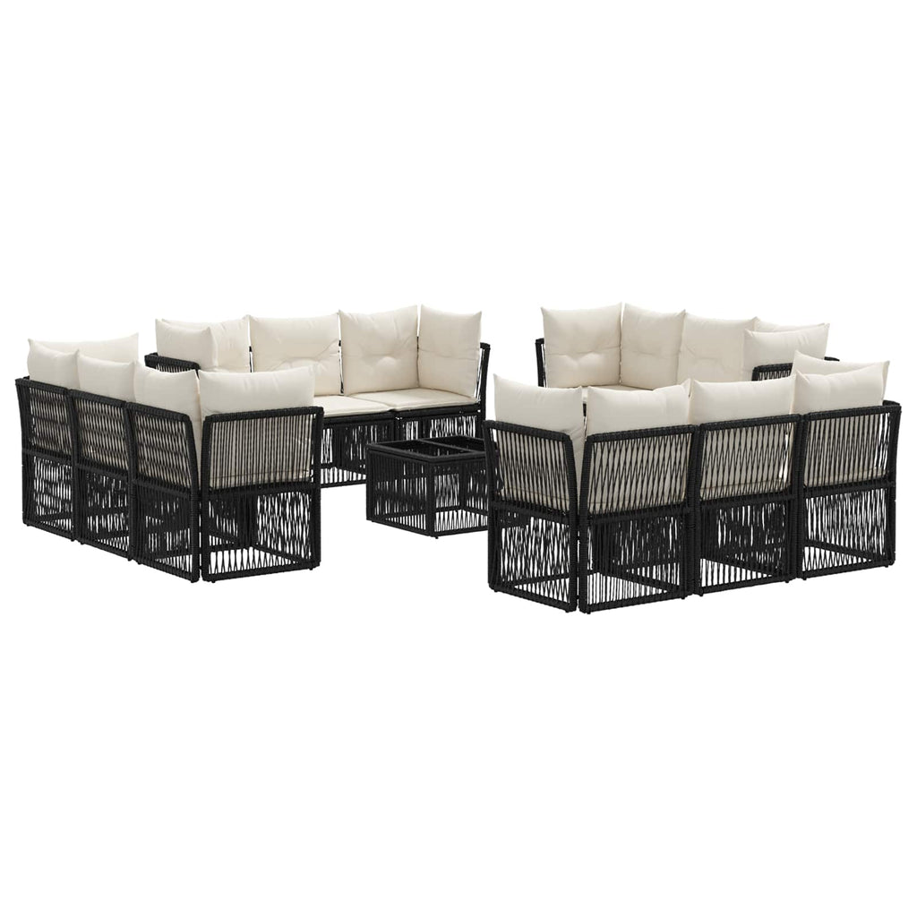vidaXL Gartensofa-set 13 pcs Schwarz Poly-Rattan