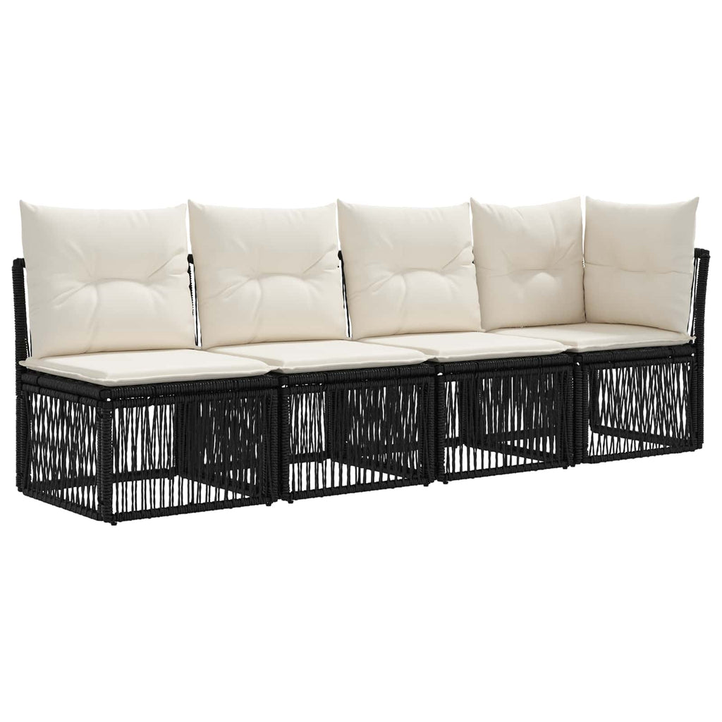vidaXL Gartensofa-set 6 pcs Schwarz Poly-Rattan