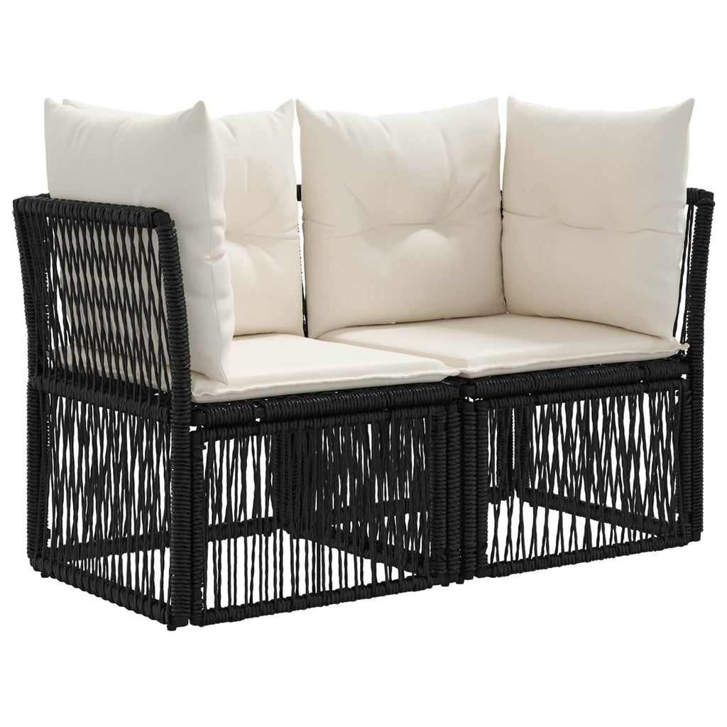 vidaXL Gartensofa-set 7 pcs Schwarz Poly-Rattan
