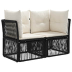 vidaXL Gartensofa-set 7 pcs Schwarz Poly-Rattan
