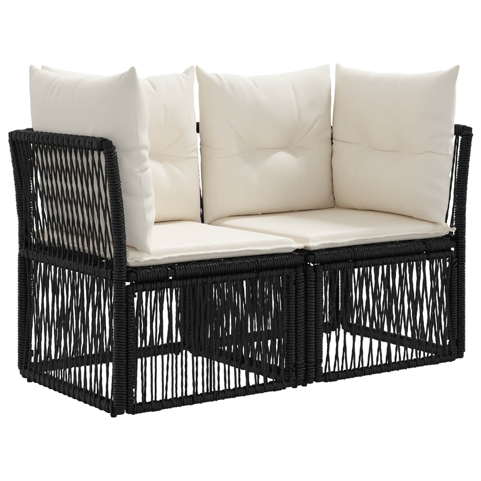 vidaXL Gartensofa-set 8 pcs Schwarz Poly-Rattan