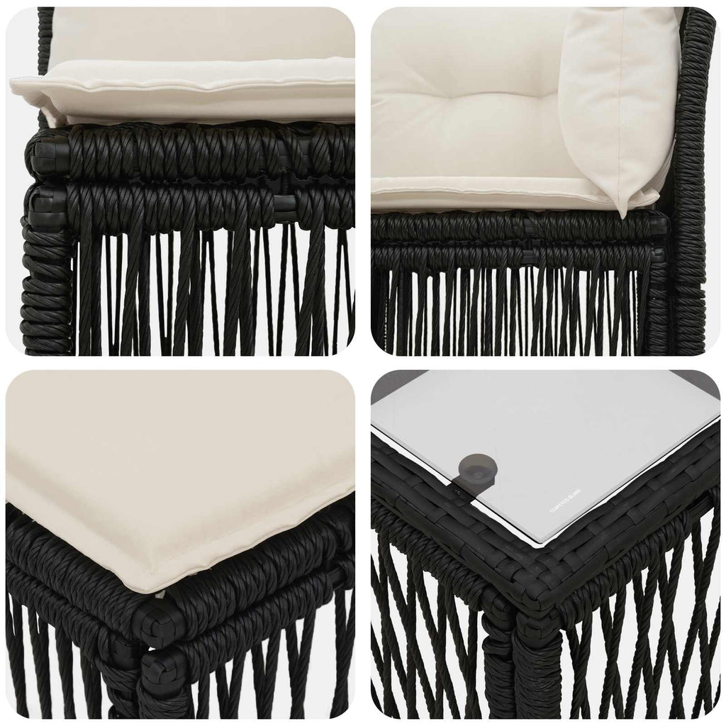 vidaXL Gartensofa-set 9 pcs Schwarz Poly-Rattan