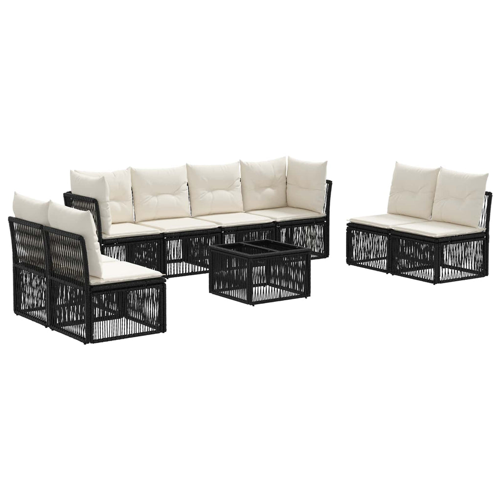 vidaXL Gartensofa-set 9 pcs Schwarz Poly-Rattan
