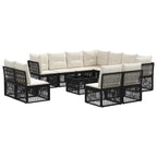 vidaXL Gartensofa-set 12 pcs Schwarz Poly-Rattan