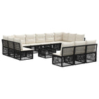 vidaXL Gartensofa-set 14 pcs Schwarz Poly-Rattan