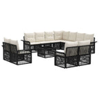 vidaXL Gartensofa-set 12 pcs Schwarz und Cremeweiß Poly-Rattan