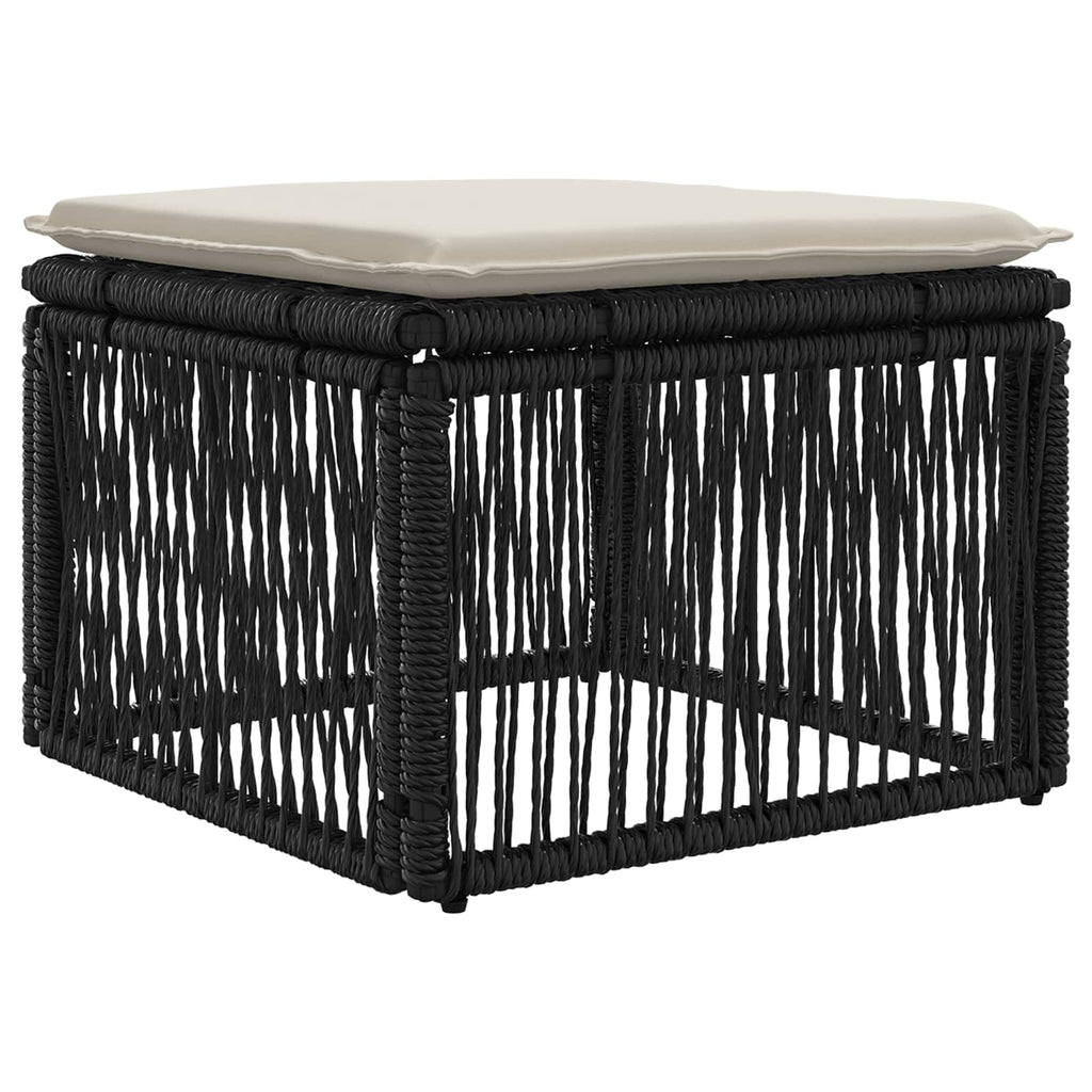 vidaXL Gartensofa-set 10 pcs Schwarz und Cremeweiß Poly-Rattan