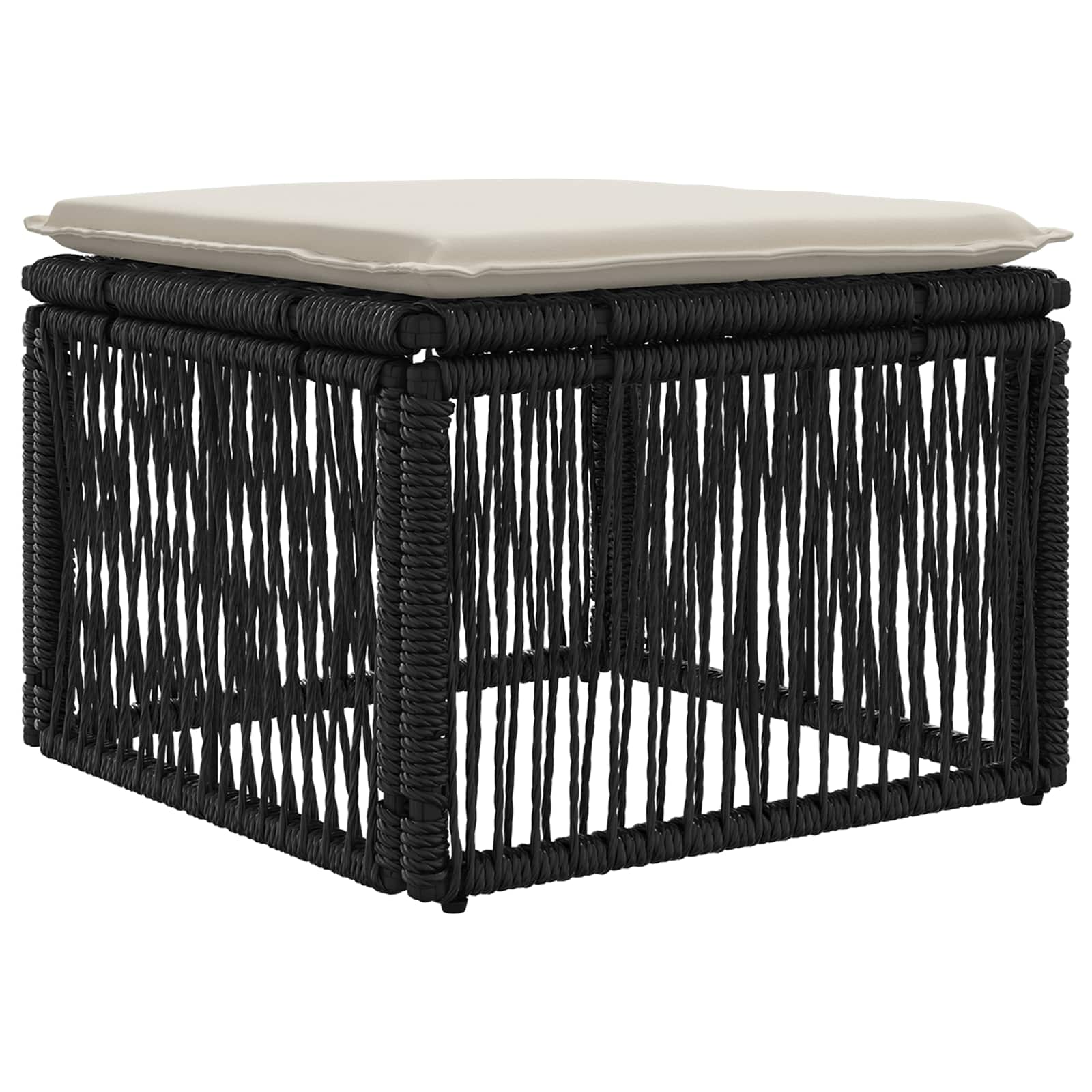 vidaXL Gartensofa-set 10 pcs Schwarz und Cremeweiß Poly-Rattan