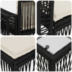 vidaXL Gartensofa-set 5 pcs Schwarz und Cremeweiß Poly-Rattan