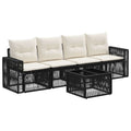 vidaXL Gartensofa-set 5 pcs Schwarz und Cremeweiß Poly-Rattan