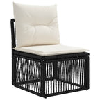 vidaXL Gartensofa-set 5 pcs Schwarz und Cremeweiß Poly-Rattan