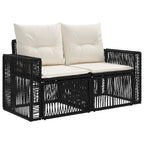 vidaXL Gartensofa-set 5 pcs Schwarz und Cremeweiß Poly-Rattan