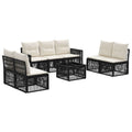 vidaXL Gartensofa-set 8 pcs Schwarz und Cremeweiß Poly-Rattan