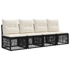 vidaXL Gartensofa-set 8 pcs Schwarz und Cremeweiß Poly-Rattan