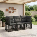 vidaXL Outdoor-Sofagarnitur Schwarz Polyester