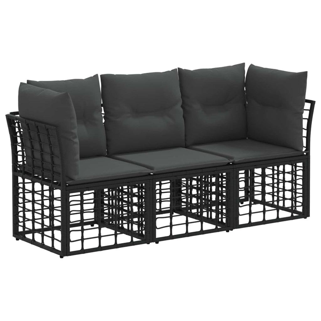 vidaXL Outdoor-Sofagarnitur Schwarz Polyester