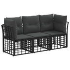 vidaXL Outdoor-Sofagarnitur Schwarz Polyester