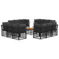 vidaXL Outdoor-Sofagarnitur 13 pcs Schwarz und Dunkelgrau Polyester