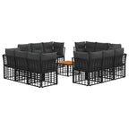 vidaXL Outdoor-Sofagarnitur 13 pcs Schwarz und Dunkelgrau Polyester