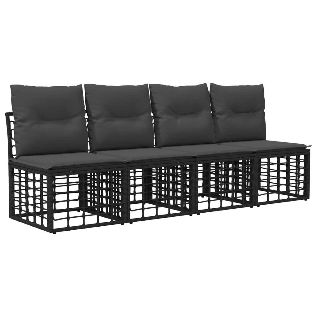 vidaXL Outdoor-Sofagarnitur 13 pcs Schwarz und Dunkelgrau Polyester