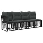 vidaXL Outdoor-Sofagarnitur 6 pcs Schwarz und Dunkelgrau Polyester