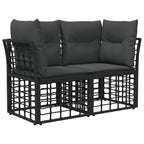 vidaXL Outdoor-Sofagarnitur 8 pcs Schwarz und Dunkelgrau Polyester