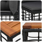 vidaXL Outdoor-Sofagarnitur 9 pcs Schwarz und Dunkelgrau Polyester