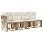 vidaXL Gartensofa-set 7 pcs Natürlich und Cremweiß Poly-Rattan