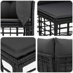 vidaXL Outdoor-Sofagarnitur Schwarz und Dunkelgrau Polyester