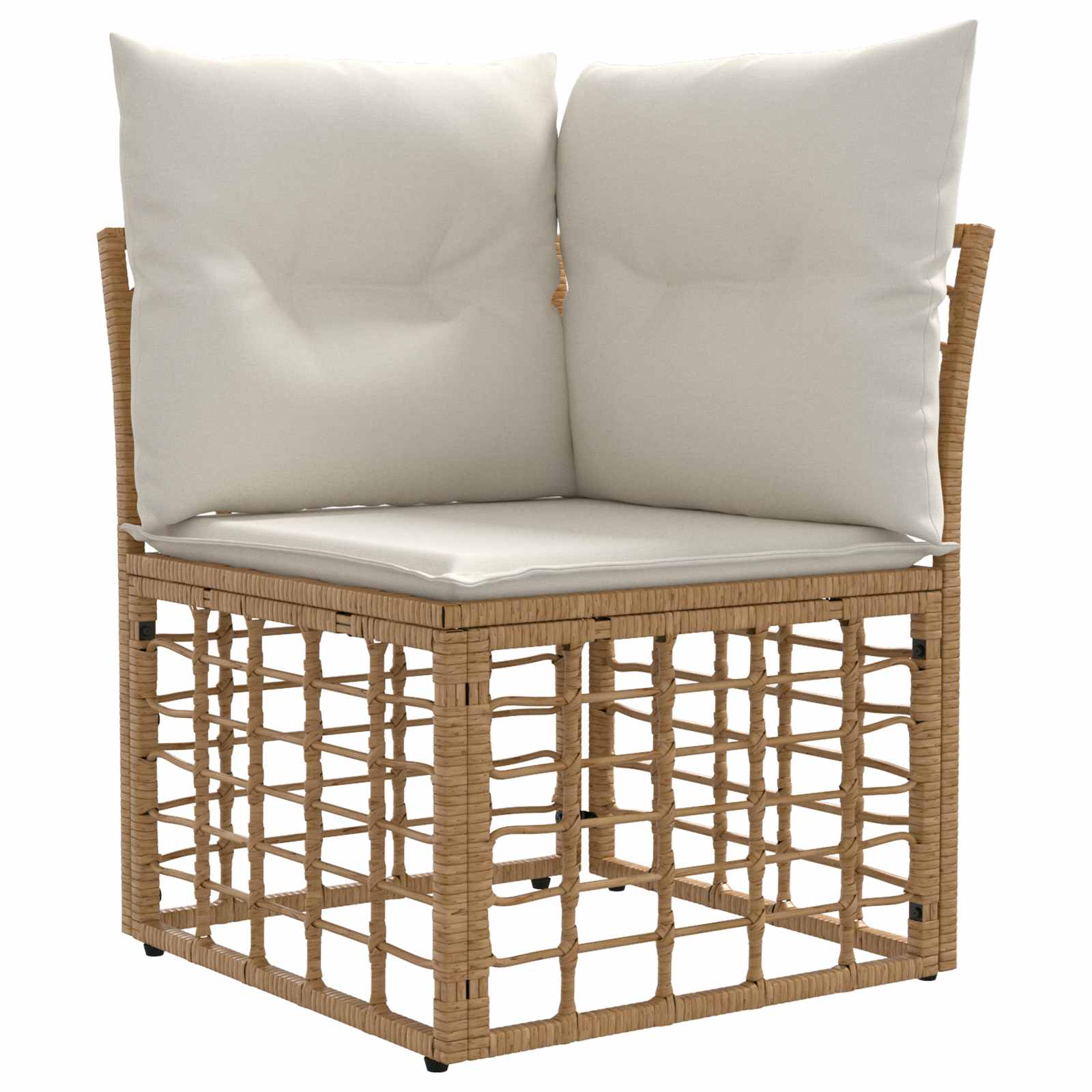 vidaXL Outdoor-Sofagarnitur 14 pcs Natürlich und Cremweiß Polyester
