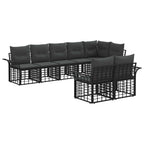 vidaXL Outdoor-Sofagarnitur 8 pcs Schwarz und Dunkelgrau Poly-Rattan