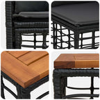 vidaXL Outdoor-Sofagarnitur 9 pcs Schwarz und Dunkelgrau Poly-Rattan