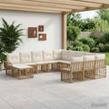 vidaXL Gartensofa-set 12 pcs Natürlich und Cremweiß Poly-Rattan