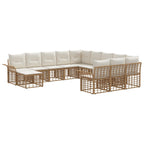 vidaXL Gartensofa-set 12 pcs Natürlich und Cremweiß Poly-Rattan
