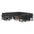 vidaXL Gartensofa-set 13-tlg. Schwarz und Dunkelgrau Poly Rattan