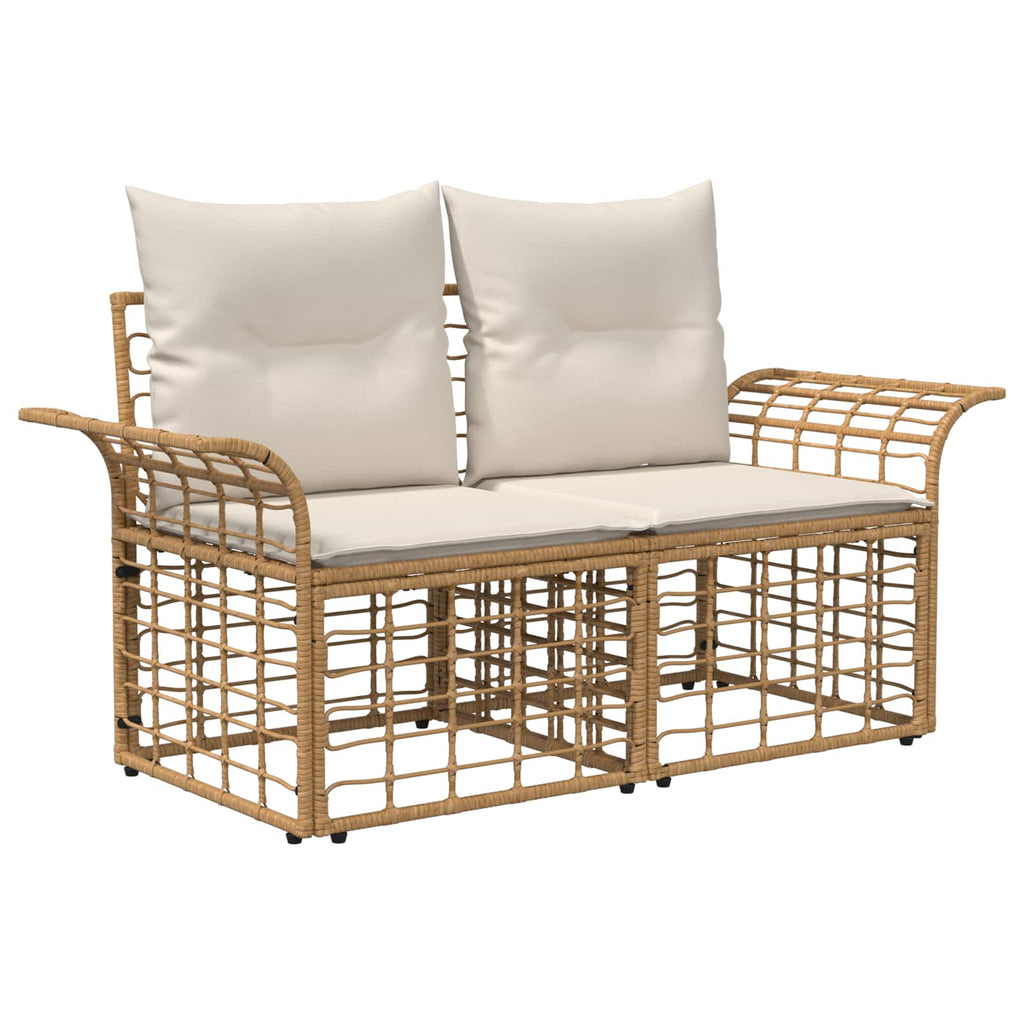 vidaXL Gartensofa-set 13 pcs Natürlich und Cremweiß Poly-Rattan