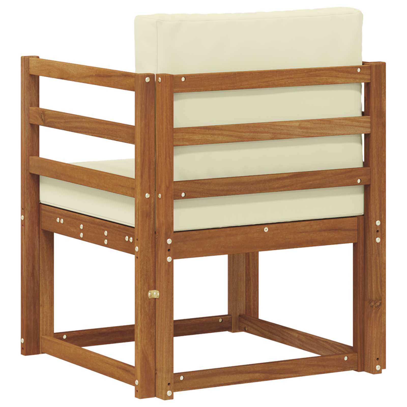 vidaXL Outdoor-Sofa Massives Akazienholz und Polyester Natur