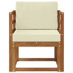 vidaXL Outdoor-Sofa Massives Akazienholz und Polyester Natur