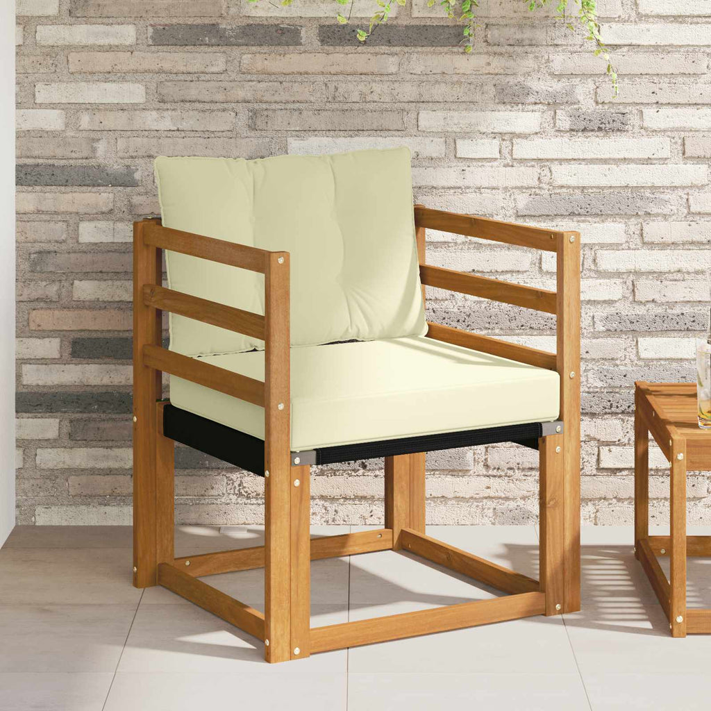 vidaXL Outdoor-Sofa Massivholz Akazie Natur und Creme