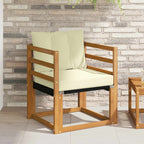 vidaXL Outdoor-Sofa Massivholz Akazie Natur und Creme