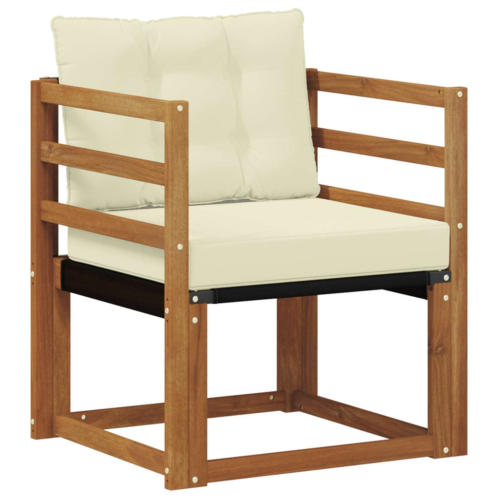 vidaXL Outdoor-Sofa Massivholz Akazie Natur und Creme