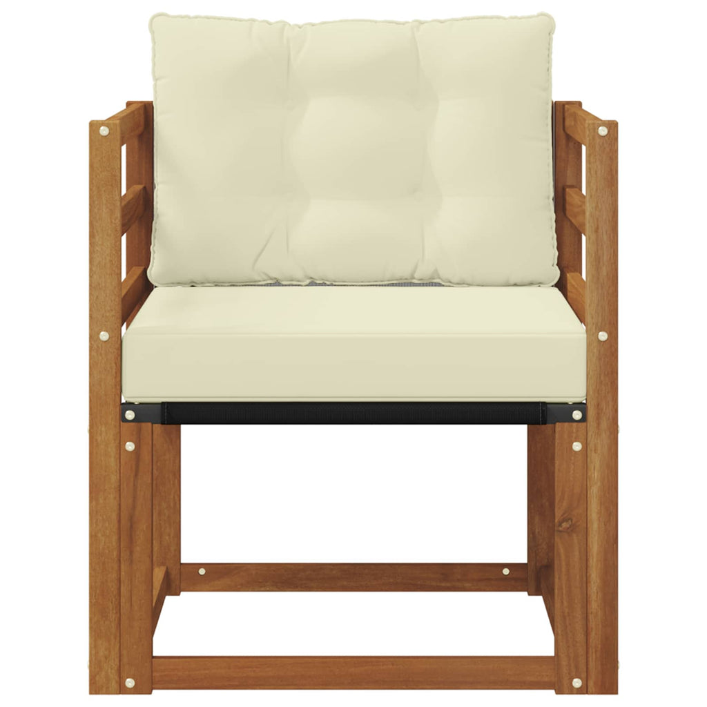 vidaXL Outdoor-Sofa Massivholz Akazie Natur und Creme