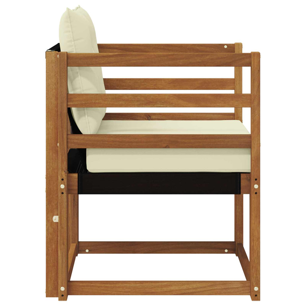 vidaXL Outdoor-Sofa Massivholz Akazie Natur und Creme