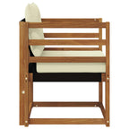 vidaXL Outdoor-Sofa Massivholz Akazie Natur und Creme