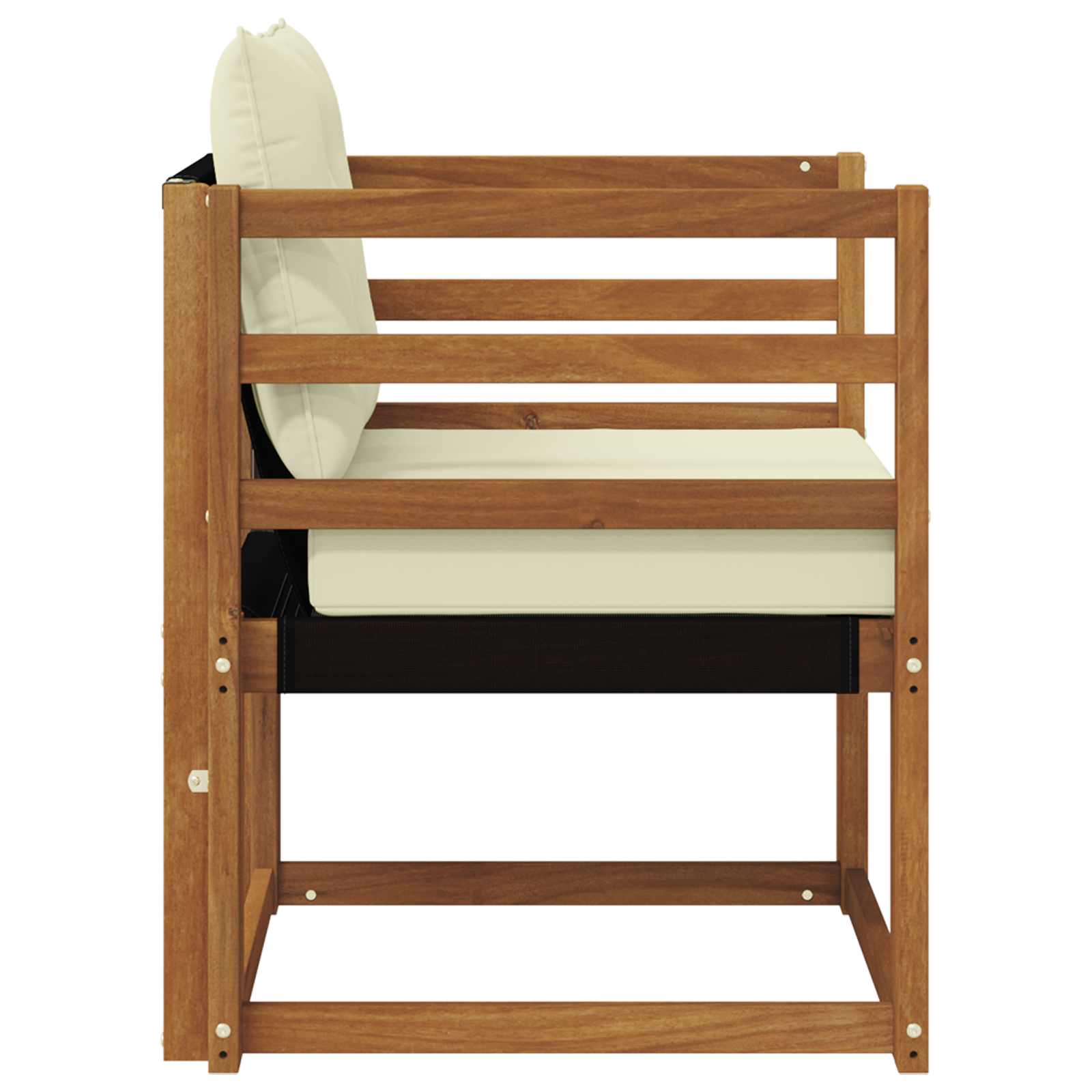 vidaXL Outdoor-Sofa Massivholz Akazie Natur und Creme