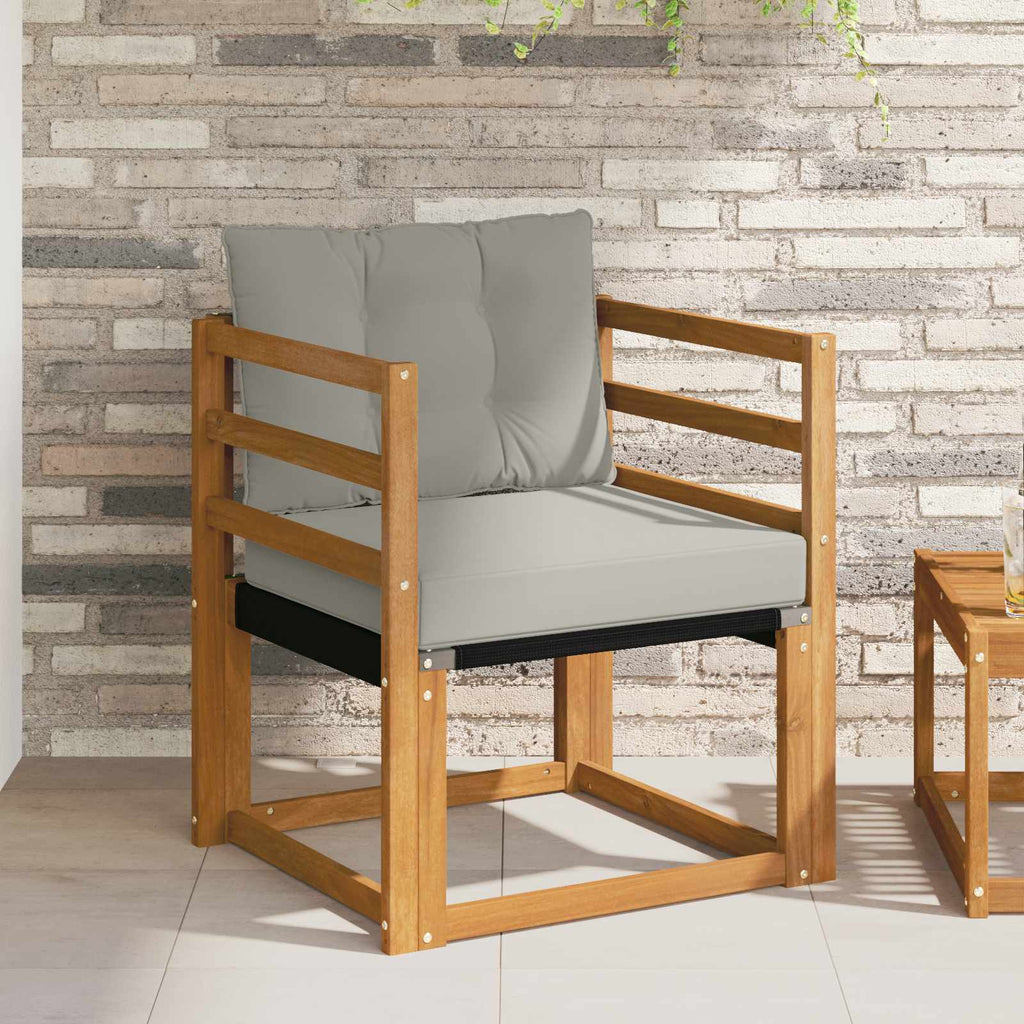 vidaXL Outdoor-Sofa Massives Akazienholz und Textilene