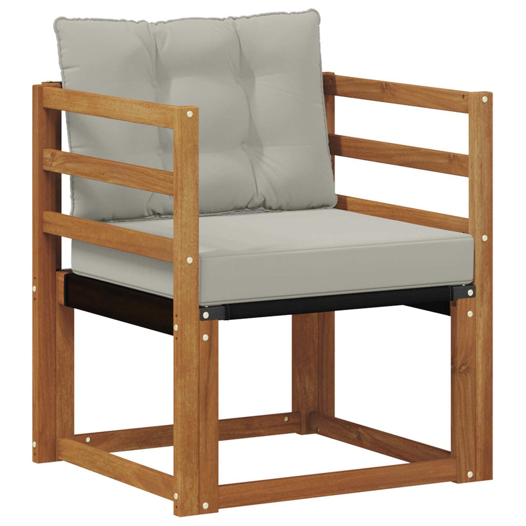 vidaXL Outdoor-Sofa Massives Akazienholz und Textilene
