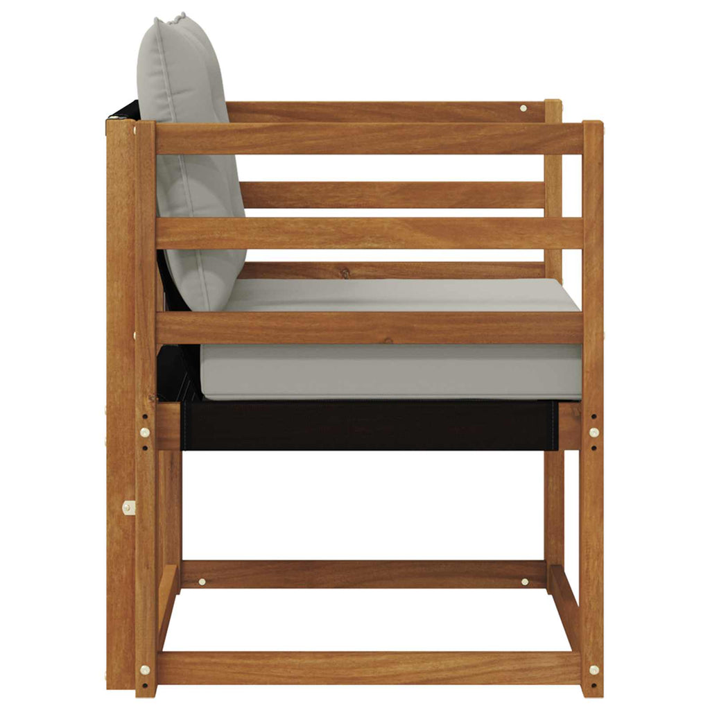 vidaXL Outdoor-Sofa Massives Akazienholz und Textilene