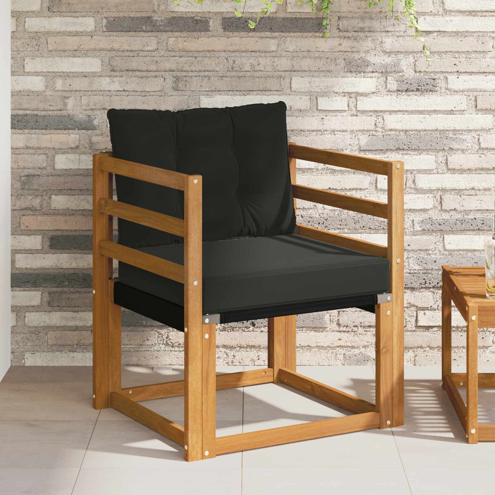 vidaXL 2 Stück Outdoor-Sofa Massivholz Akazie Natur