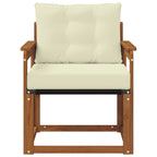 vidaXL Outdoor-Sofa Massives Akazienholz und Textilene Natur und Creme
